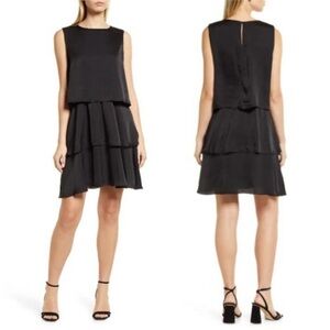 NWT Sam Edelman Little Black Tiered Dress 10 Airy flowy Minimalist Spring modern